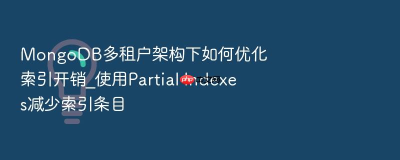 mongodb多租户架构下如何优化索引开销_使用partial indexes减少索引条目
