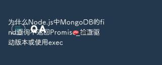 为什么node.js中mongodb的find查询不返回promise_检查驱动版本或使用exec