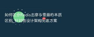 如何区分Redis击穿与雪崩的本质区别_针对性设计架构兜底方案