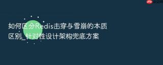 如何区分redis击穿与雪崩的本质区别_针对性设计架构兜底方案