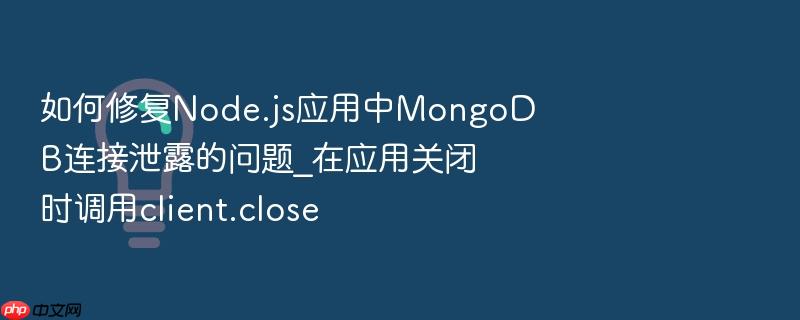 如何修复node.js应用中mongodb连接泄露的问题_在应用关闭时调用client.close