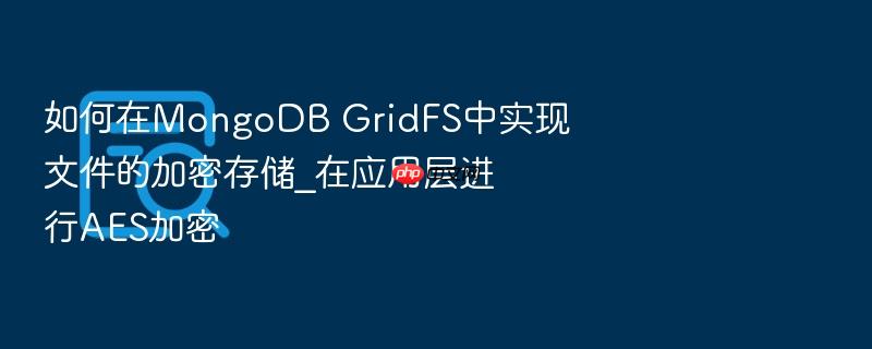 如何在mongodb gridfs中实现文件的加密存储_在应用层进行aes加密