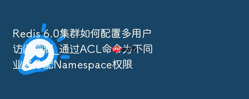 redis 6.0集群如何配置多用户访问控制_通过acl命令为不同业务分配namespace权限