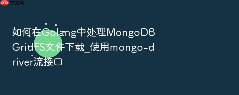 如何在golang中处理mongodb gridfs文件下载_使用mongo-driver流接口