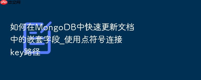 如何在mongodb中快速更新文档中的嵌套字段_使用点符号连接key路径