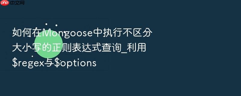 如何在mongoose中执行不区分大小写的正则表达式查询_利用$regex与$options