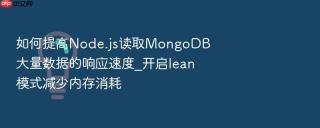 如何提高node.js读取mongodb大量数据的响应速度_开启lean模式减少内存消耗