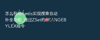 怎么利用redis实现搜索自动补全功能_通过zset的zrangebylex指令