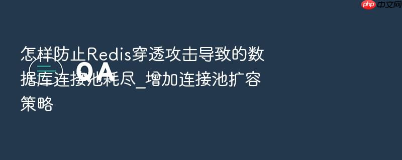 怎样防止redis穿透攻击导致的数据库连接池耗尽_增加连接池扩容策略