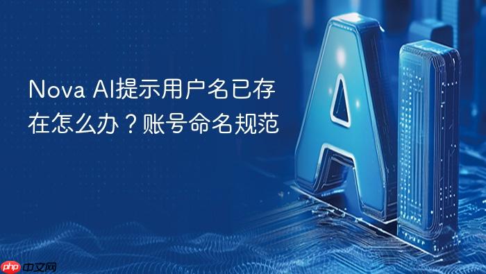 nova ai提示用户名已存在怎么办?账号命名规范