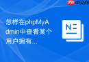 怎样在phpMyAdmin中查看某个用户拥有的所有详细权限列表？