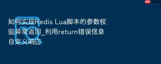 如何实现redis lua脚本的参数校验异常返回_利用return错误信息自定义响应
