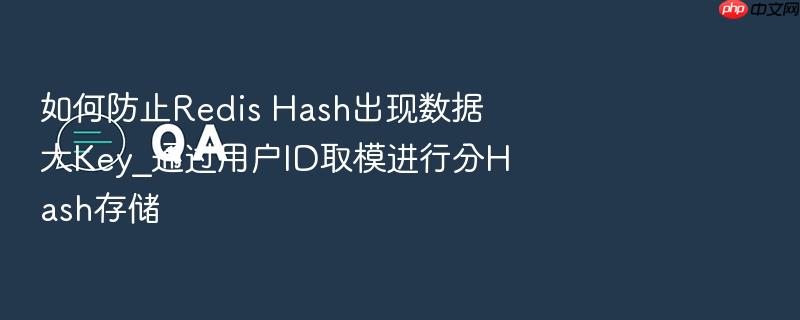 如何防止redis hash出现数据大key_通过用户id取模进行分hash存储