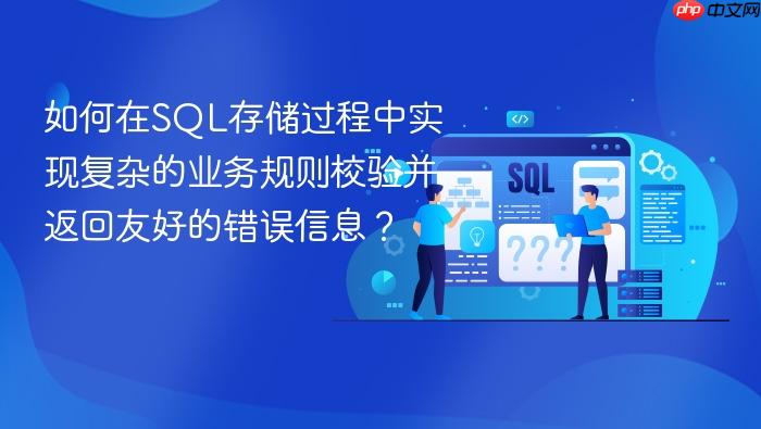 如何在sql存储过程中实现复杂的业务规则校验并返回友好的错误信息?