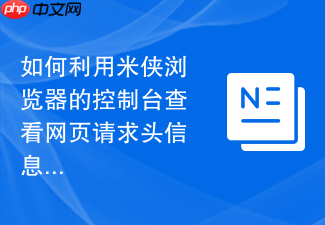 如何利用米侠浏览器的控制台查看网页请求头信息?