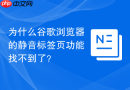 为什么谷歌浏览器的静音标签页功能找不到了？