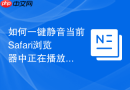 如何一键静音当前safari浏览器中正在播放音乐的所有标签页？