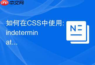 如何在css中使用:indeterminate伪类美化半选状态的复选框?