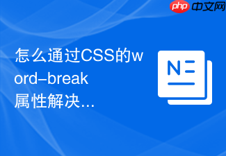 怎么通过css的word-break属性解决长英文单词不换行问题
