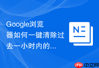 google浏览器如何一键清除过去一小时内的历史痕迹？