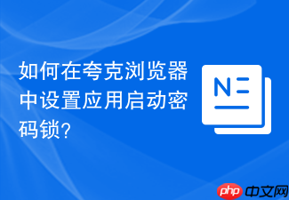 如何在夸克浏览器中设置应用启动密码锁?