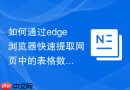 如何通过edge浏览器快速提取网页中的表格数据?