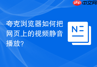 夸克浏览器如何把网页上的视频静音播放?