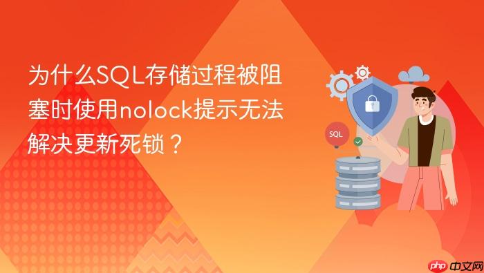 为什么sql存储过程被阻塞时使用nolock提示无法解决更新死锁?