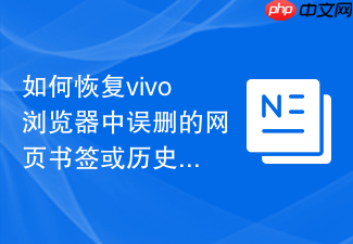 如何恢复vivo浏览器中误删的网页书签或历史记录?