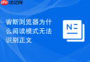 宙斯浏览器为什么阅读模式无法识别正文