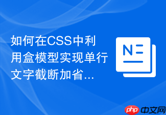 如何在css中利用盒模型实现单行文字截断加省略号?