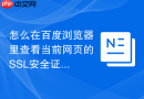 怎么在百度浏览器里查看当前网页的ssl安全证书详情？
