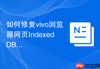 如何修复vivo浏览器网页indexeddb存储异常