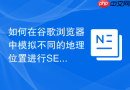 如何在谷歌浏览器中模拟不同的地理位置进行seo测试?