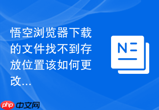 悟空浏览器下载的文件找不到存放位置该如何更改存储路径?