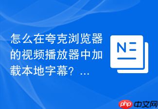 怎么在夸克浏览器的视频播放器中加载本地字幕?
