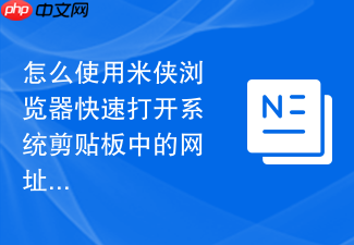 怎么使用米侠浏览器快速打开系统剪贴板中的网址?
