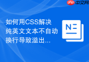 如何用css解决纯英文文本不自动换行导致溢出的问题？