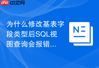 为什么修改基表字段类型后sql视图查询会报错？