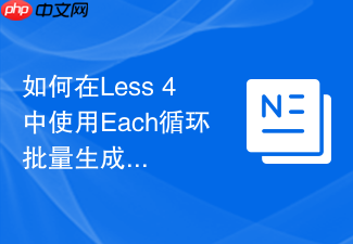 如何在less 4中使用each循环批量生成css栅格系统