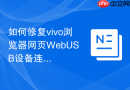 如何修复vivo浏览器网页WebUSB设备连接失败