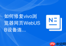 如何修复vivo浏览器网页webusb设备连接失败