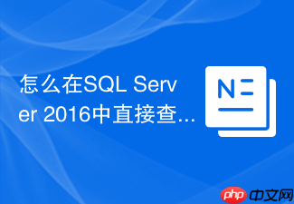 怎么在sql server 2016中直接查询json数据?