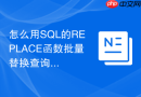 怎么用SQL的REPLACE函数批量替换查询结果中的字符？