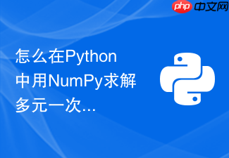 怎么在python中用numpy求解多元一次线性方程组