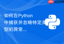 如何在Python中捕获并忽略特定类型的异常