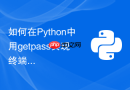 如何在python中用getpass实现终端无回显密码输入?