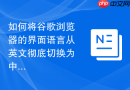 如何将谷歌浏览器的界面语言从英文彻底切换为中文?