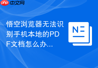悟空浏览器无法识别手机本地的pdf文档怎么办?