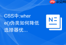 css中:where()伪类如何降低选择器优先级以方便后期覆盖?